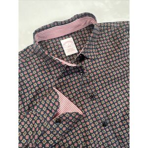 Brooks Brothers 1818 4 Mens Button Up Shirt  Multicolor Block Design Long Sleeve